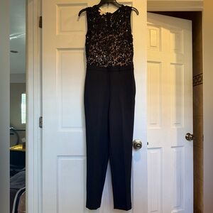 Michael Kors Black Sequin Lace Jumpsuit